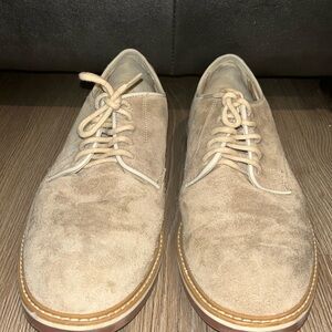 Brand= CLARKS Oxford Dress Shoes with adjustable fit. Lightly worn